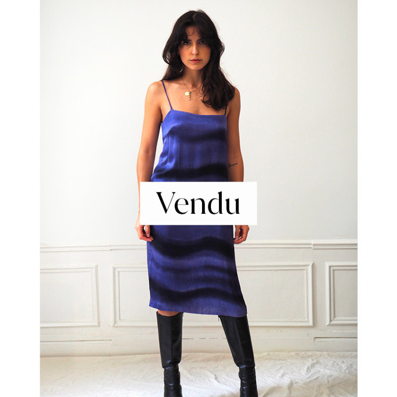 Robe longue Max Mara violette soie | It Girl Archives